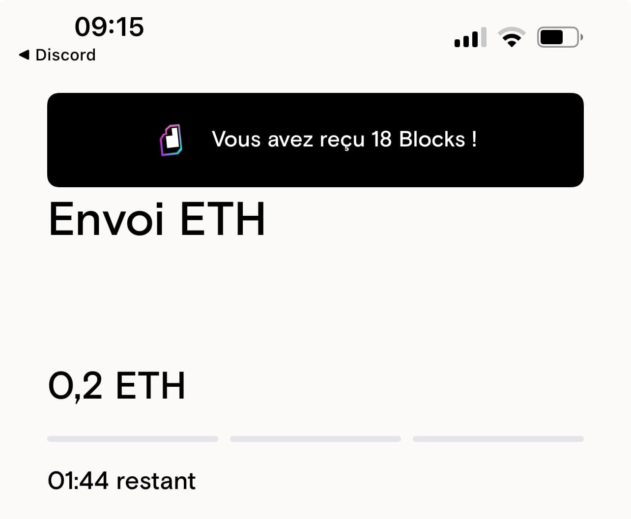 Combien de Blocks gagné en convertissant des ETH en euros