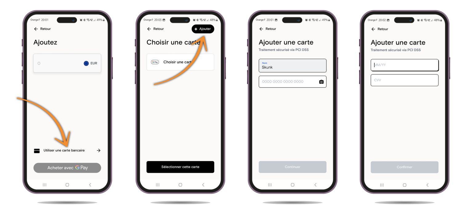 Ajouter une carte de crédit sur Deblock pour alimenter son compte