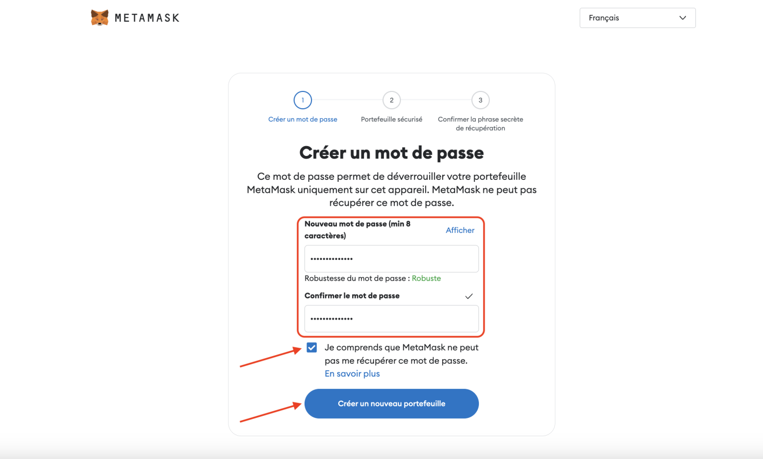 mot de passe metamask