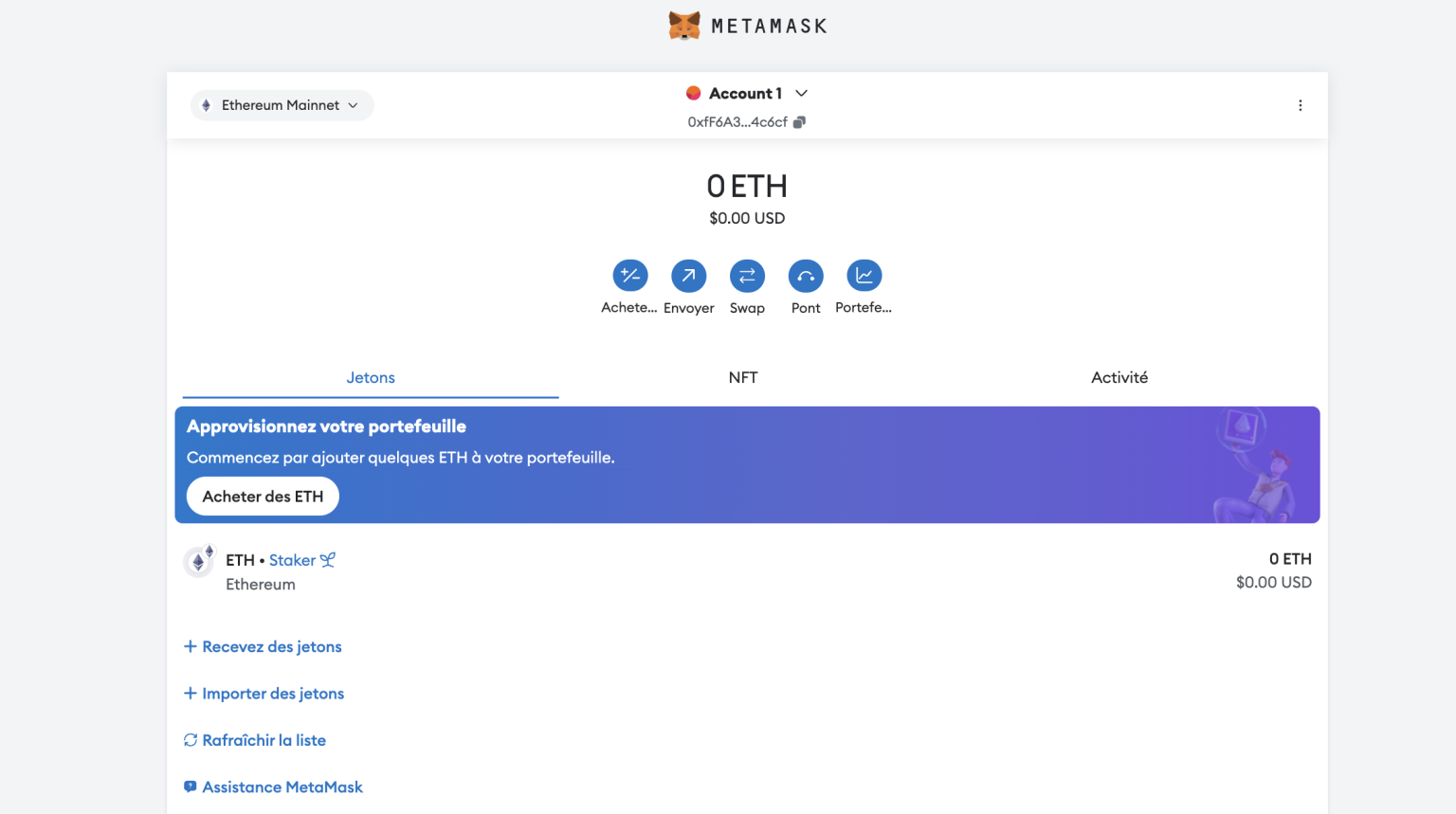 portefeuille cryptomonnaie metamask