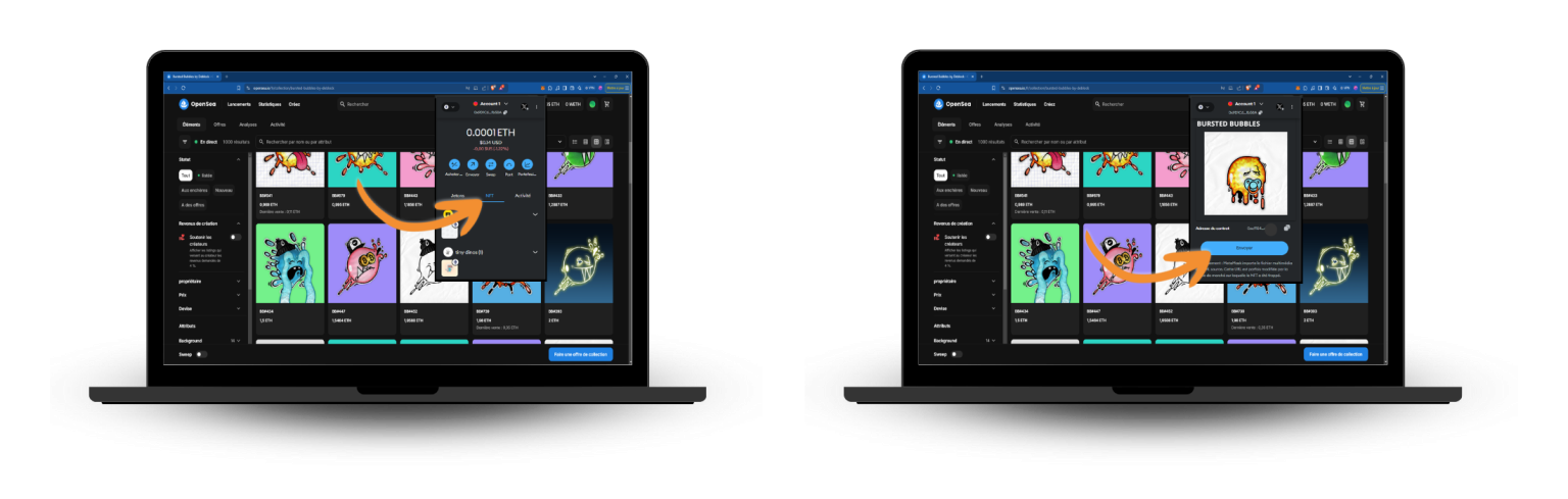 Transférer son NFT d'Opensea à Deblock
