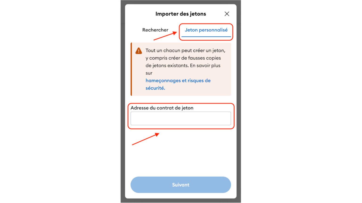 importer un jeton manuellement sur metamask