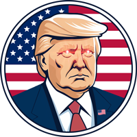 Trump affublé de lasers eyes MAGA Coin