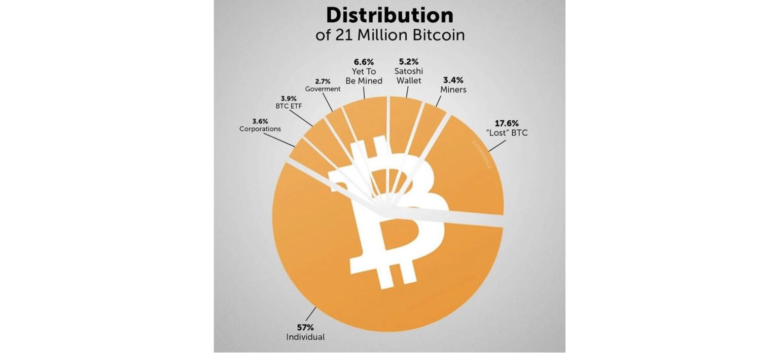 réparition pie chart 21 millions BTC