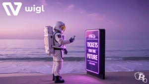 Un astronaute paye avec son téléphone un ticket pour le futur