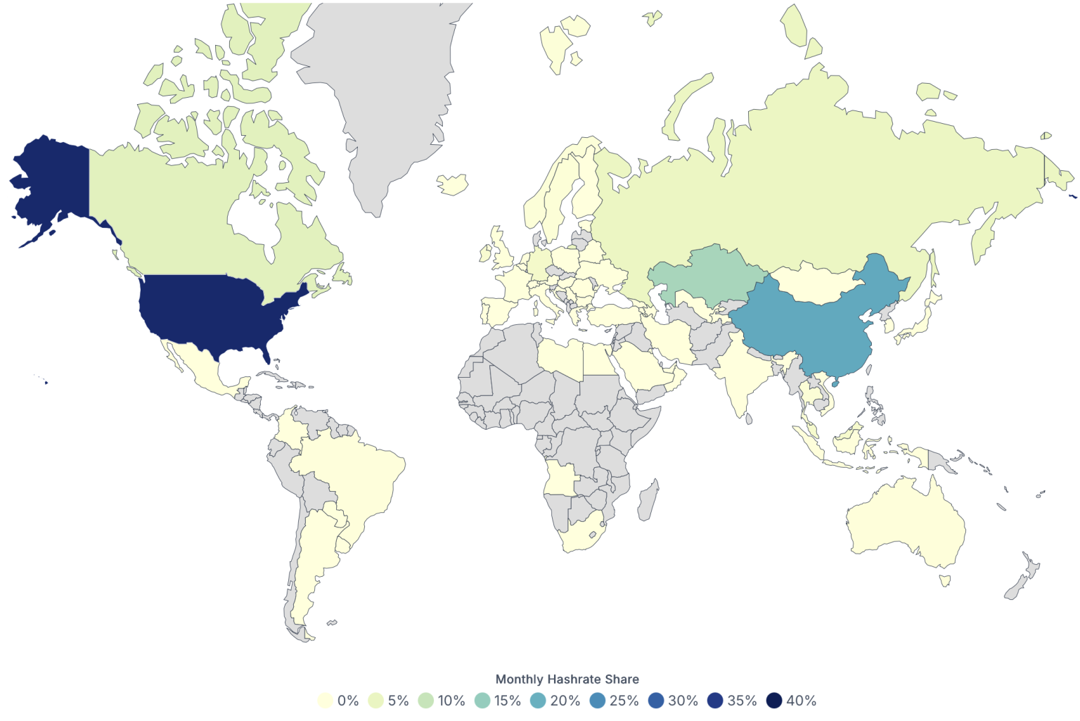 Mining Bitcoin par pays en 2025