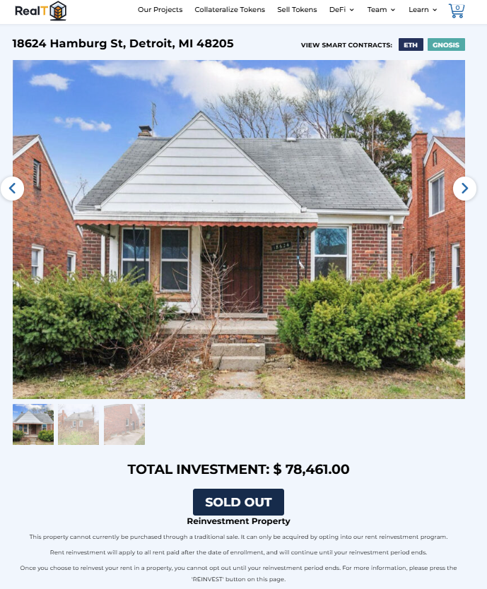 Maison en vente sur RealT