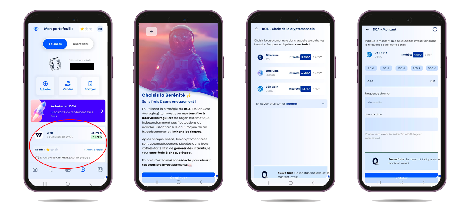 Screens mettre en place DCA en ETH