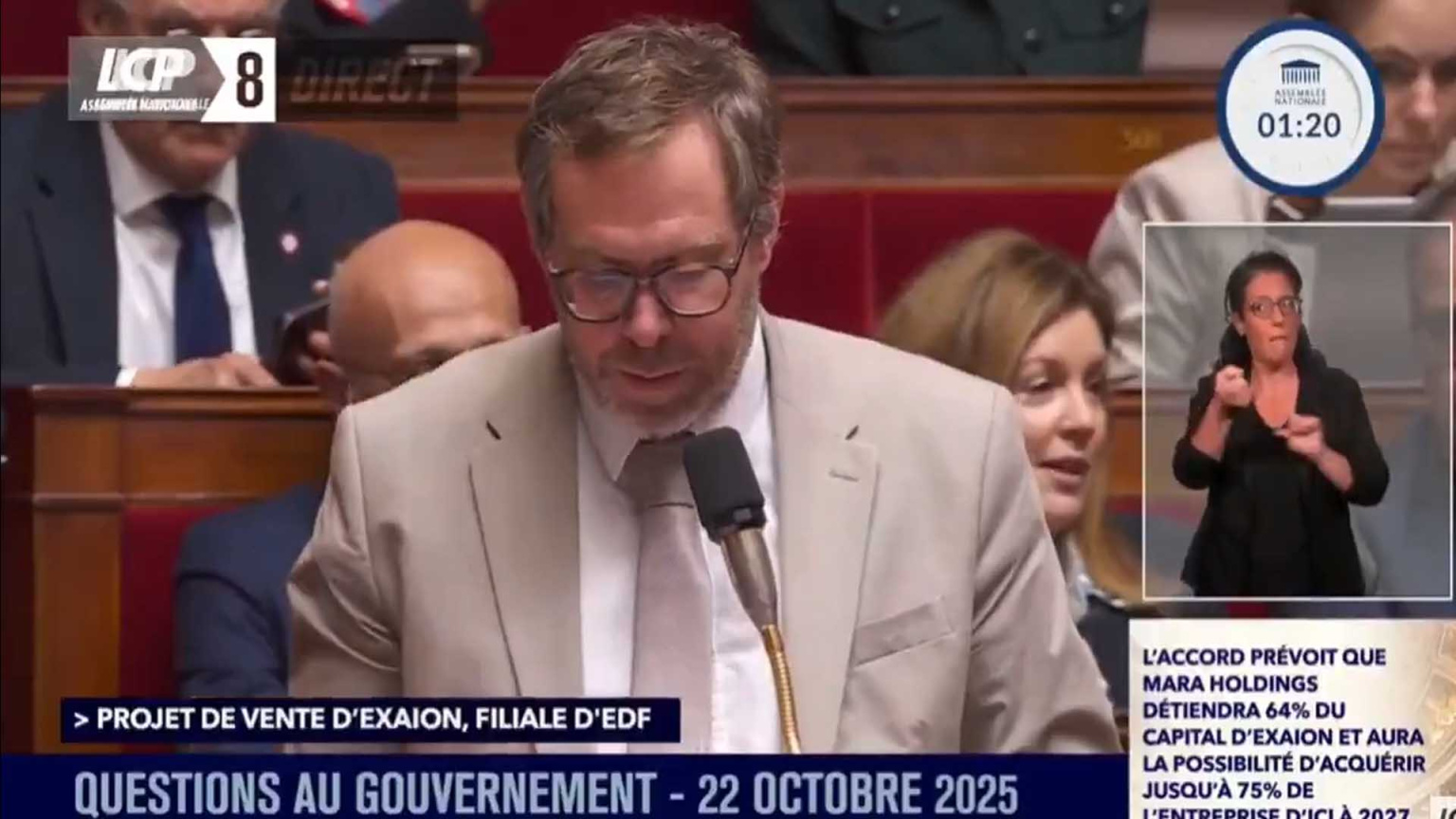 Questions au gouvernement à l'Assemblée nationale.
