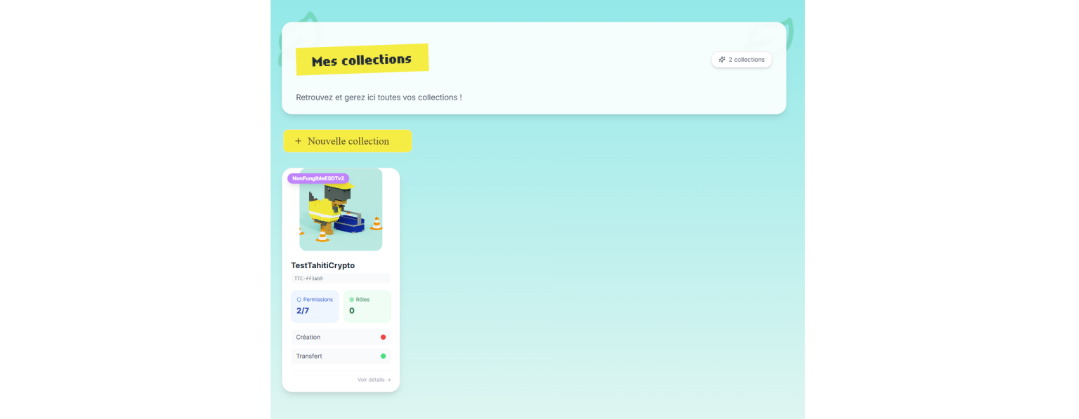 Gestion des collections NFT sur DinoTools