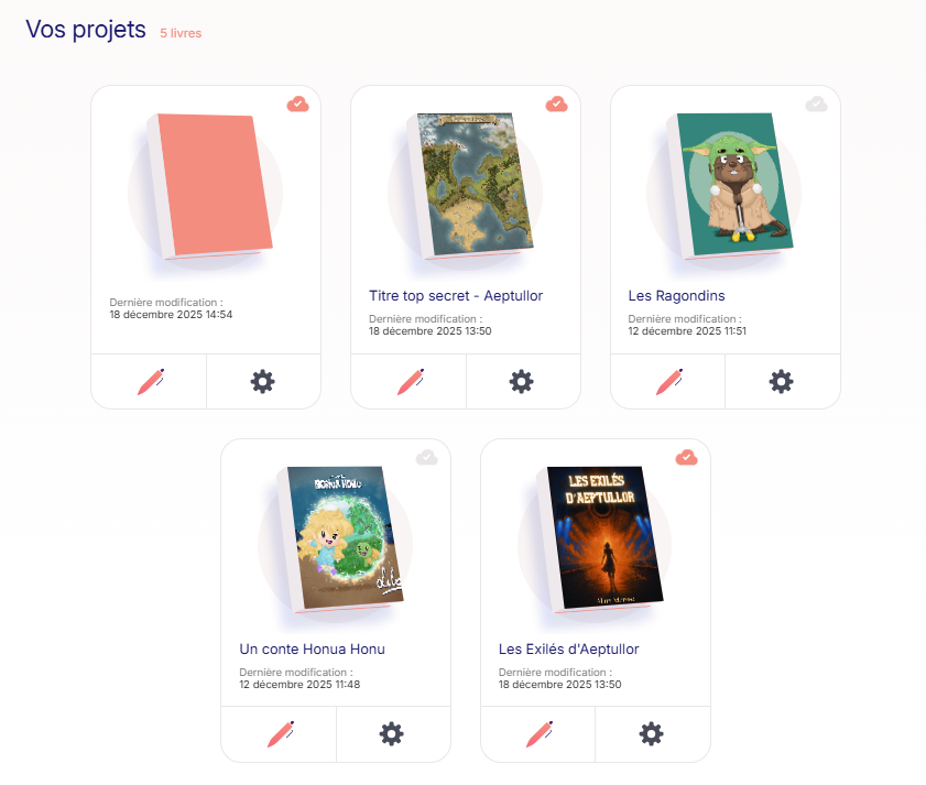 Affichage des livres sur WriteControl