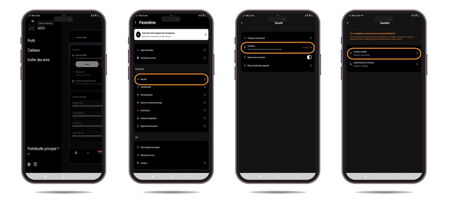 Première étape pour activer le Guardian sur xPortal.