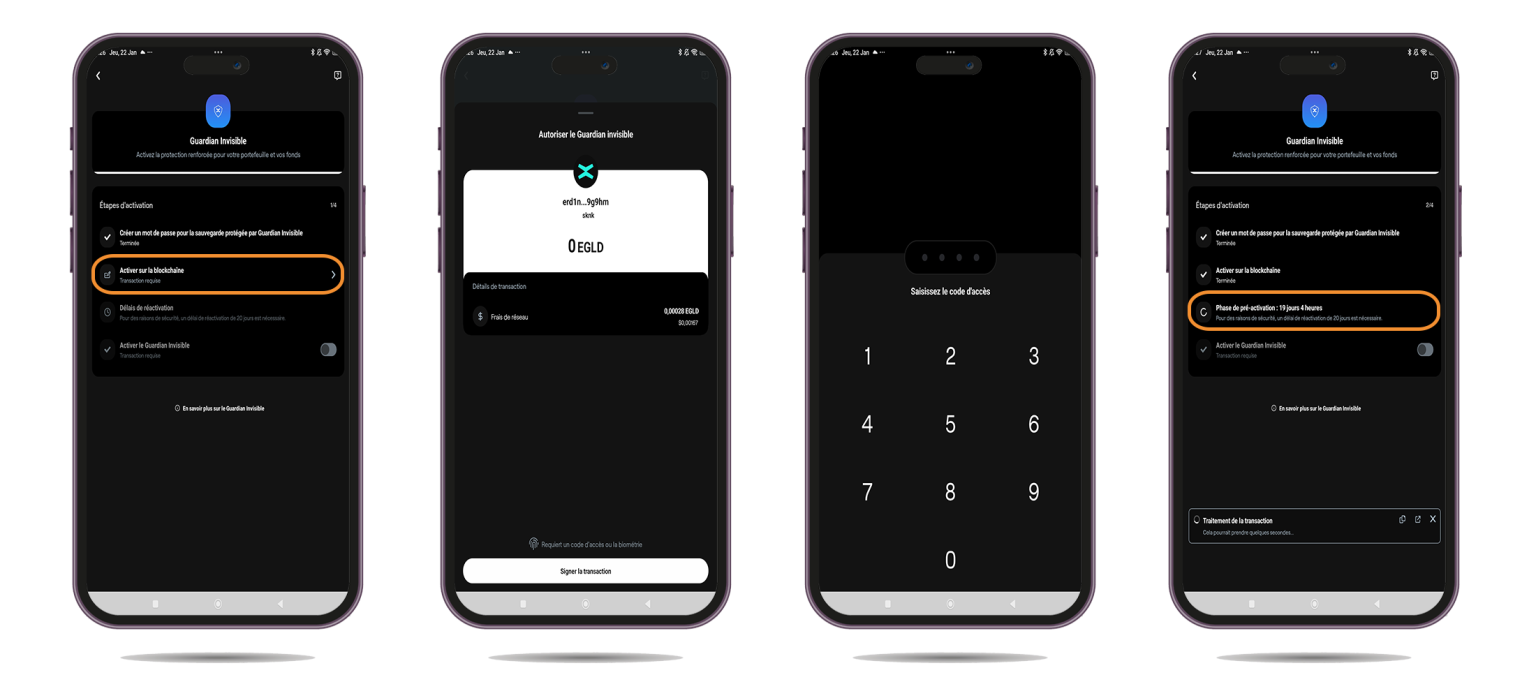 Première étape pour activer le Guardian sur xPortal.